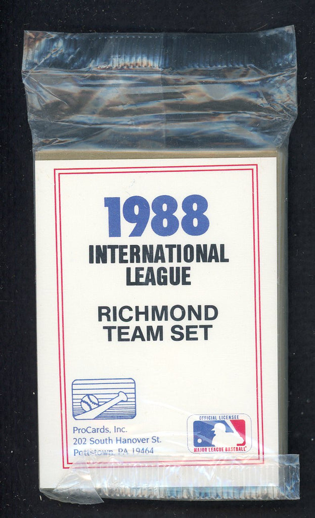 1988 Pro Card Richmond Braves Complete Set John Smoltz 543954