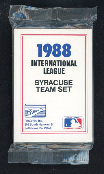 1988 Pro Card Syracuse Chiefs Complete Set Glenallen Hill 543969