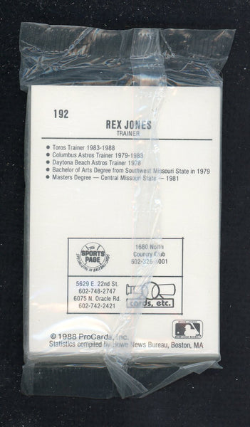 1988 Pro Card Tucson Toros Complete Set Craig Biggio 543975