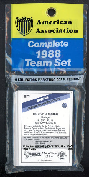 1988 CMC Buffalo Bisons Complete Set Rocky Bridges 543988