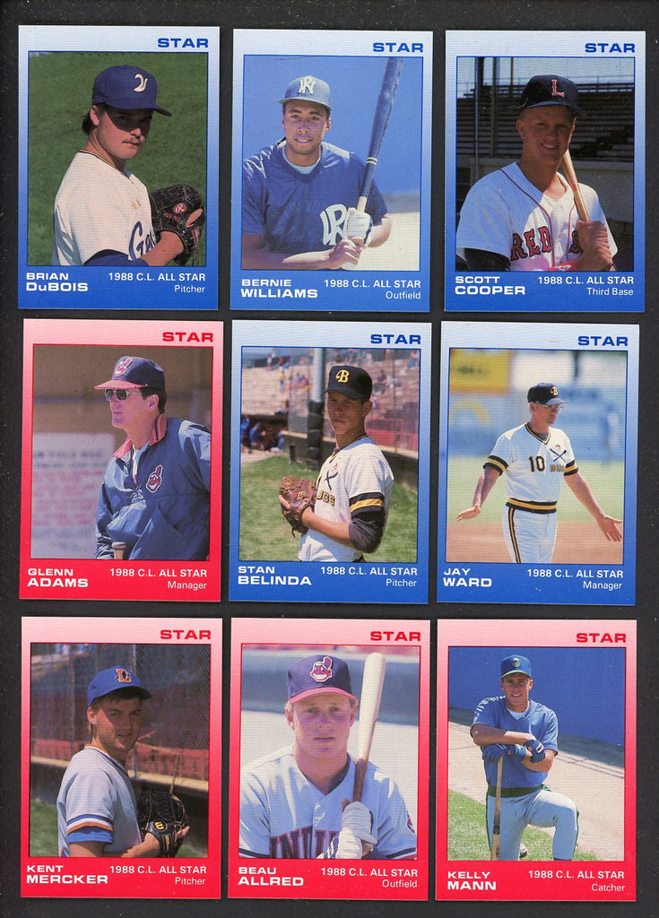 1988 Star Carolina League All Stars Complete Set Bernie Williams 543990