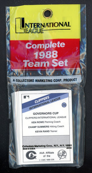 1988 CMC Columbus Clippers Complete Set Bucky Dent 543992