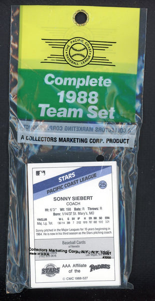 1988 CMC Las Vegas Stars Complete Set Roberto Alomar 543997