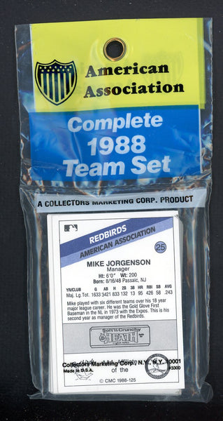 1988 CMC Louisville Redbirds Complete Set Cris Carpenter 543998