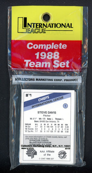 1988 CMC Syracuse Chiefs Complete Set Glenallen Hill 544008