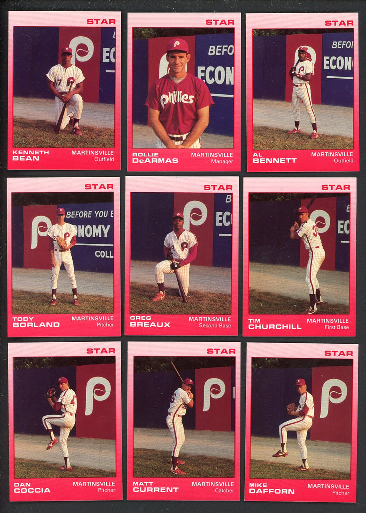 1988 Star Martinsville Phillies Red Complete Set Rollie De Armas 544017