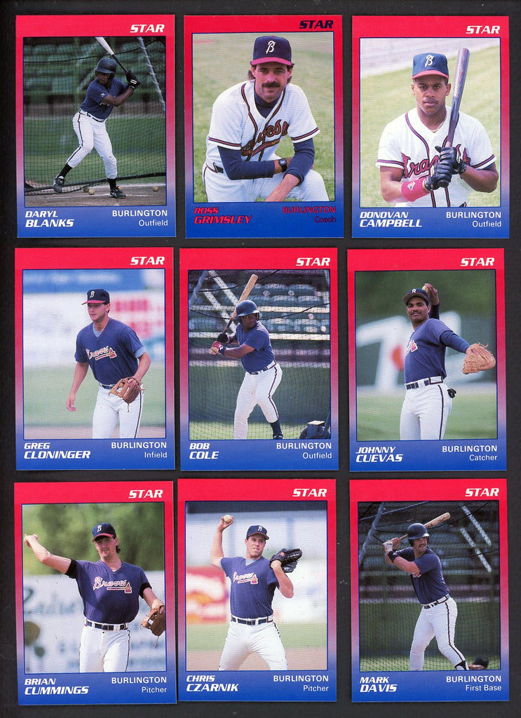 1989 Star Burlington Braves Complete Set Ross Grimsley 544024