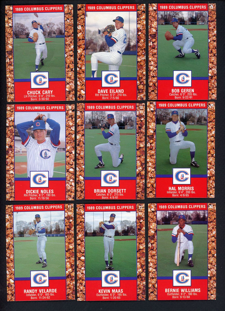 1989 Police Columbus Clippers Complete Set Bernie Williams 544030
