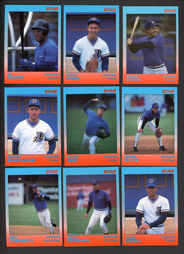 1989 Star Durham Bulls Orange Blue Complete Set Steve Avery 544033