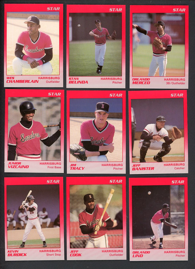 1989 Star Harrisburg Senators Complete Set Stan Belinda 544043