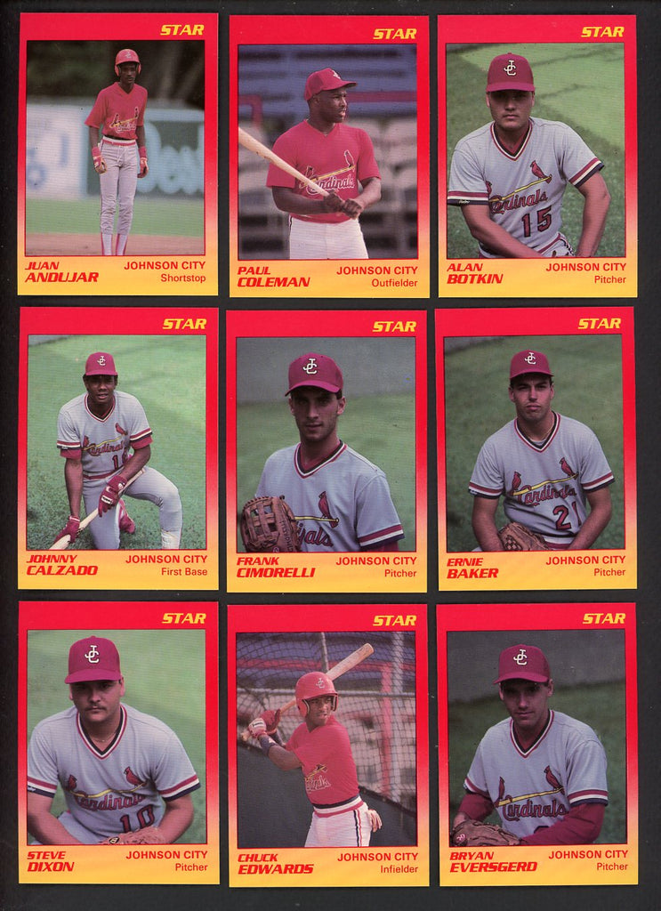 1989 Star Johnson City Cardinals Complete Set Paul Coleman 544044