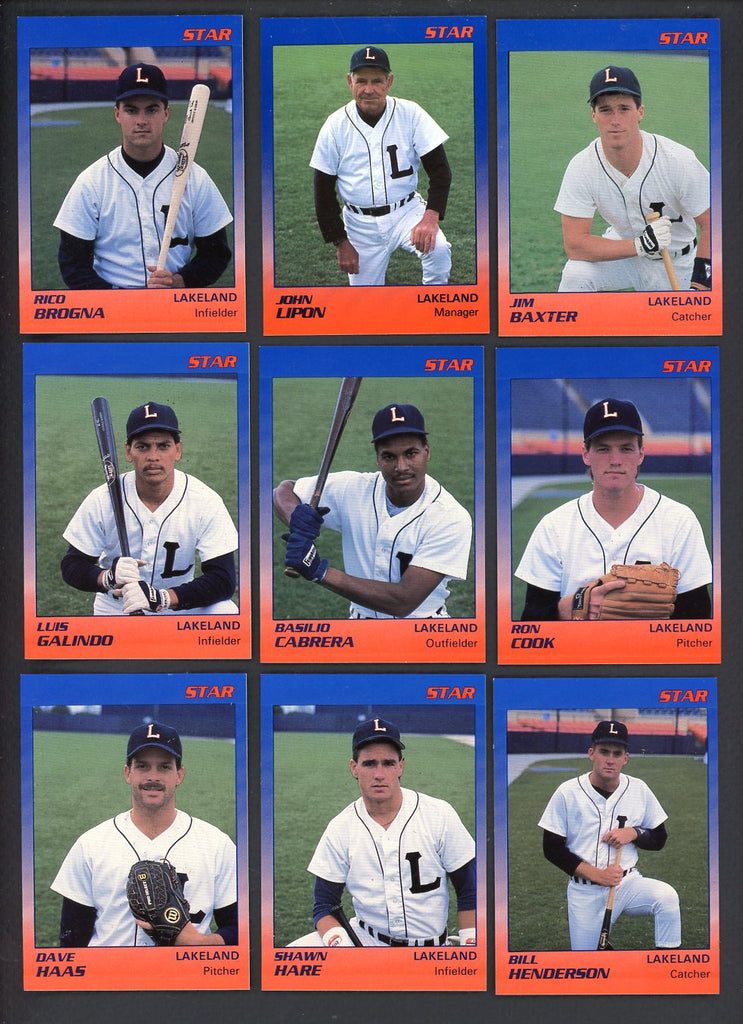 1989 Star Lakeland Tigers Complete Set Rico Brogna 544049