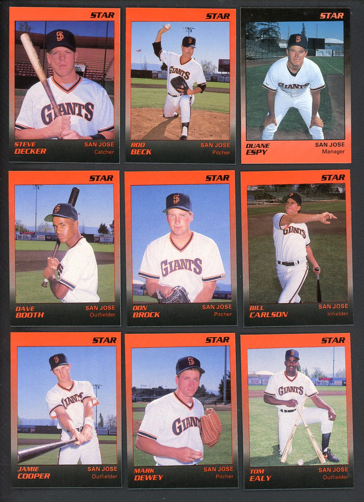 1989 Star San Jose Giants Complete Set Rod Beck 544063