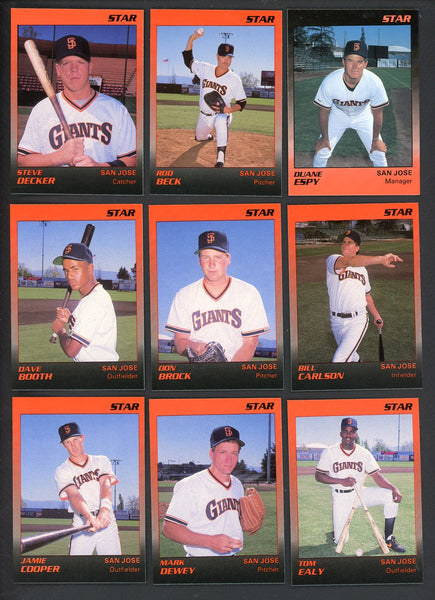 1989 Star San Jose Giants Complete Set Rod Beck 544063