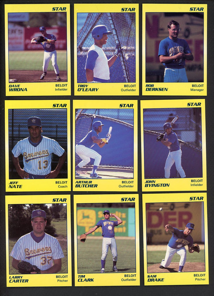 1990 Star Beloit Brewers Complete Set Troy O'Leary 544078