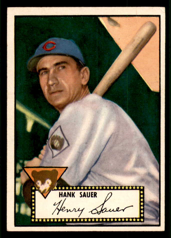 1952 Topps Baseball #035 Hank Sauer Cubs VG-EX Black 544126