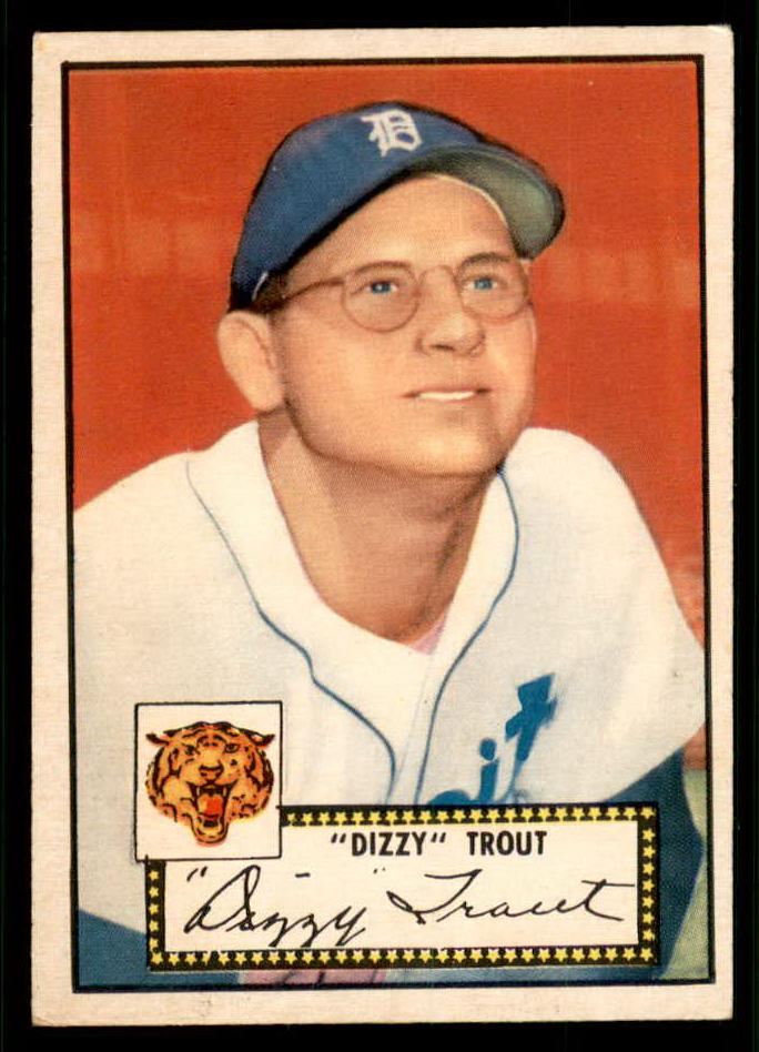 1952 Topps Baseball #039 Dizzy Trout Tigers EX-MT Red 544128
