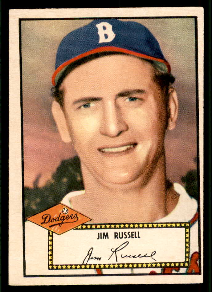 1952 Topps Baseball #051 Jim Russell Dodgers EX-MT Red 544137
