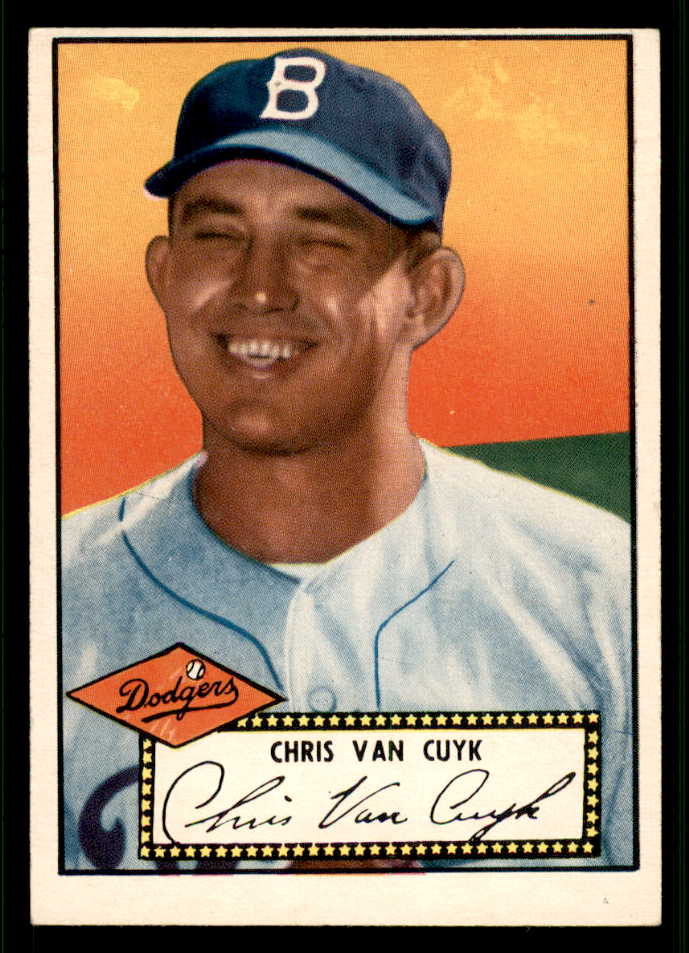 1952 Topps Baseball #053 Chris Van Cuyk Dodgers EX-MT Black 544138