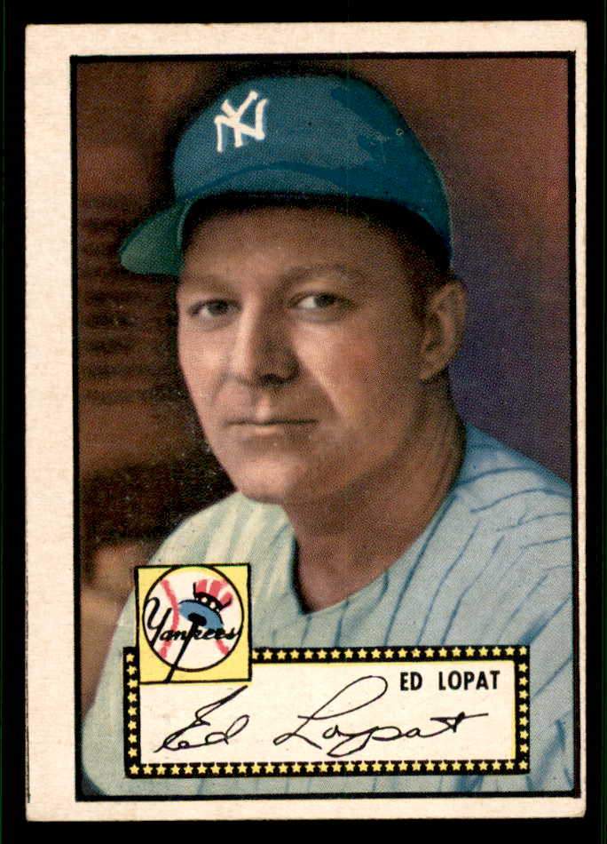 1952 Topps Baseball #057 Eddie Lopat Yankees VG-EX Black 544140