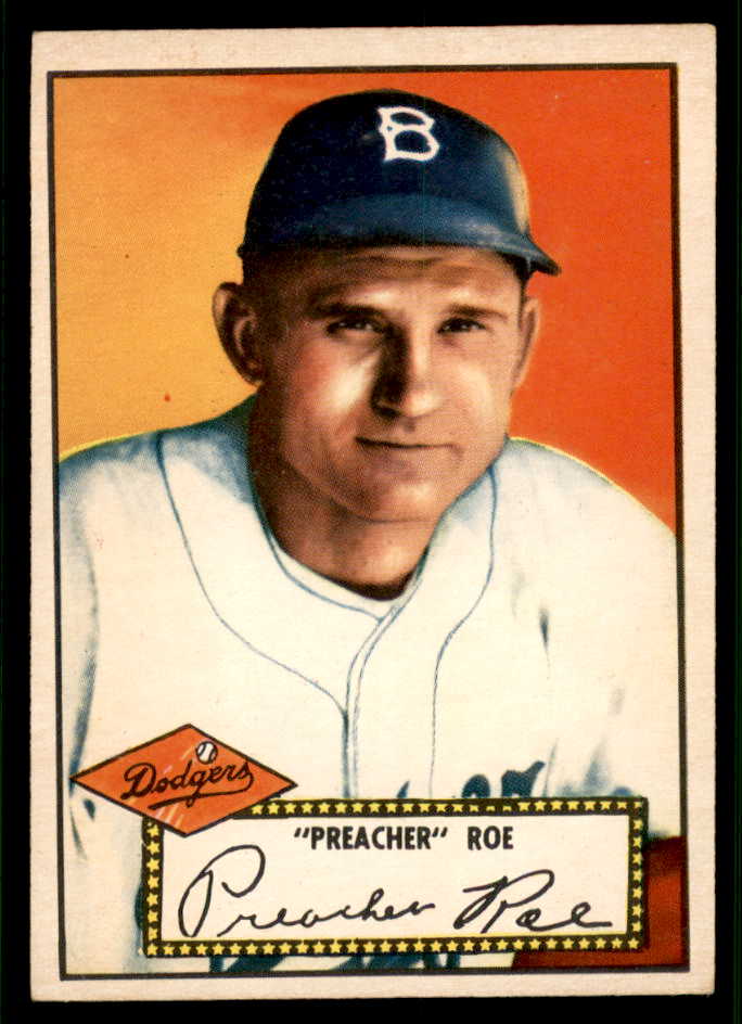 1952 Topps Baseball #066 Preacher Roe Dodgers EX-MT Red 544147