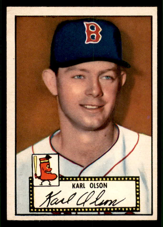 1952 Topps Baseball #072 Karl Olson Red Sox EX-MT Black 544152