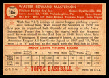 1952 Topps Baseball #186 Walt Masterson Red Sox EX+/EX-MT 544260