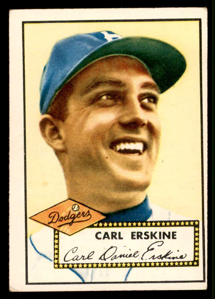 1952 Topps Baseball #250 Carl Erskine Dodgers EX 544320