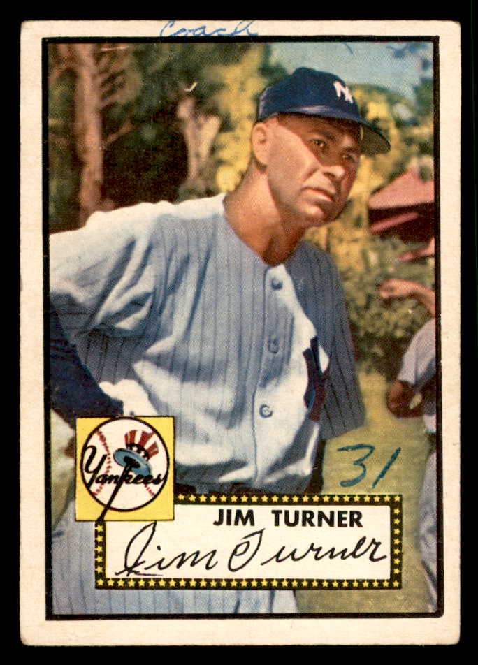 1952 Topps Baseball #373 Jim Turner Yankees Good 544390