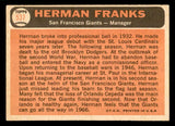 1966 Topps Baseball #537 Herman Franks Giants VG-EX 544449