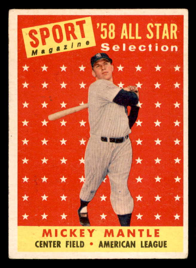 1958 Topps Baseball #487 Mickey Mantle A.S. Yankees VG-EX 544566