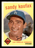 1959 Topps Baseball #163 Sandy Koufax Dodgers EX+/EX-MT 544569