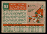 1959 Topps Baseball #163 Sandy Koufax Dodgers EX+/EX-MT 544569