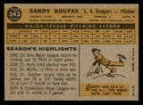 1960 Topps Baseball #343 Sandy Koufax Dodgers EX 544574