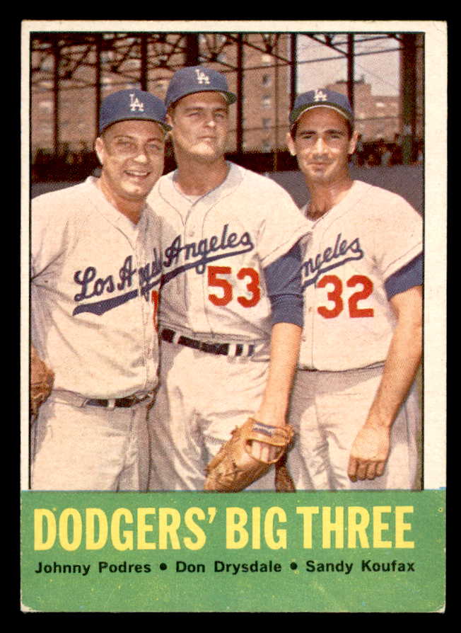 1963 Topps Baseball #412 Sandy Koufax Don Drysdale EX 544588