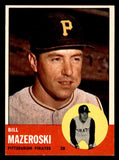 1963 Topps Baseball #323 Bill Mazeroski Pirates EX-MT 544598
