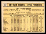 1963 Topps Baseball #552 Detroit Tigers Team EX-MT 544600