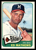 1965 Topps Baseball #500 Eddie Mathews Braves VG-EX 544628