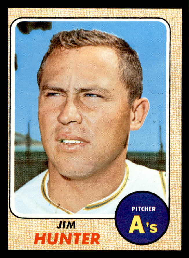 1968 Topps Baseball #385 Catfish Hunter A's EX+/EX-MT 544640
