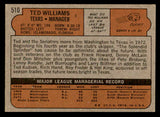 1972 Topps Baseball #510 Ted Williams Rangers EX 544649