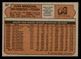 1972 Topps Baseball #567 Juan Marichal Giants EX 544653
