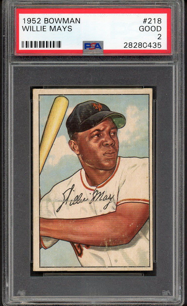 1952 Bowman Baseball #218 Willie Mays Giants PSA 2 GD 544719