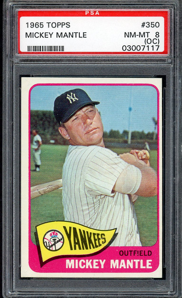 1965 Topps Baseball #350 Mickey Mantle Yankees PSA 8 NM/MT oc 544722