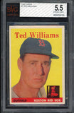 1958 Topps Baseball #001 Ted Williams Red Sox BVG 5.5 EX+ 544738
