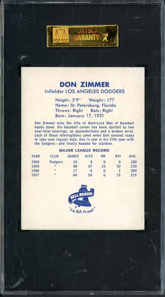 1958 Bell Brand Don Zimmer Dodgers SGC 5 EX 544740