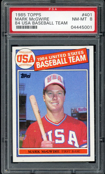 1985 Topps #401 Mark McGwire A's PSA 8 NM/MT 544762