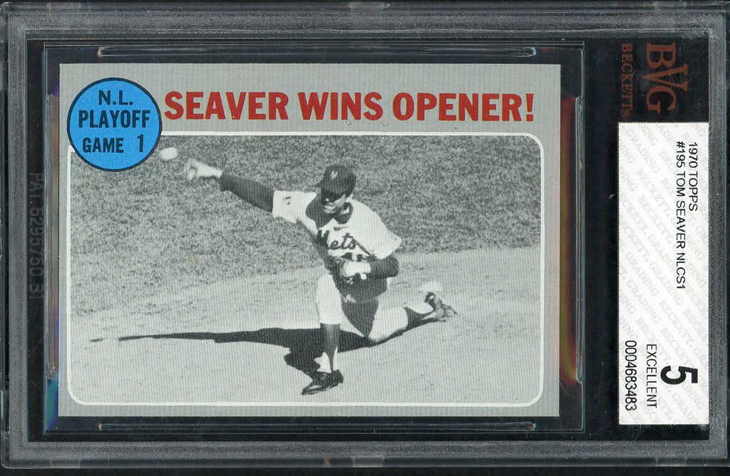 1970 Topps Baseball #195 N.L. Playoffs Game 1 Tom Seaver BVG 5 EX 544778