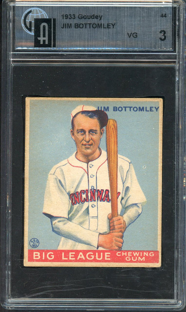 1933 Goudey #044 Jim Bottomley Reds GAI 3 VG 544779