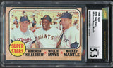 1968 Topps Baseball #490 Mickey Mantle Willie Mays CSG 5.5 EX+ 544780