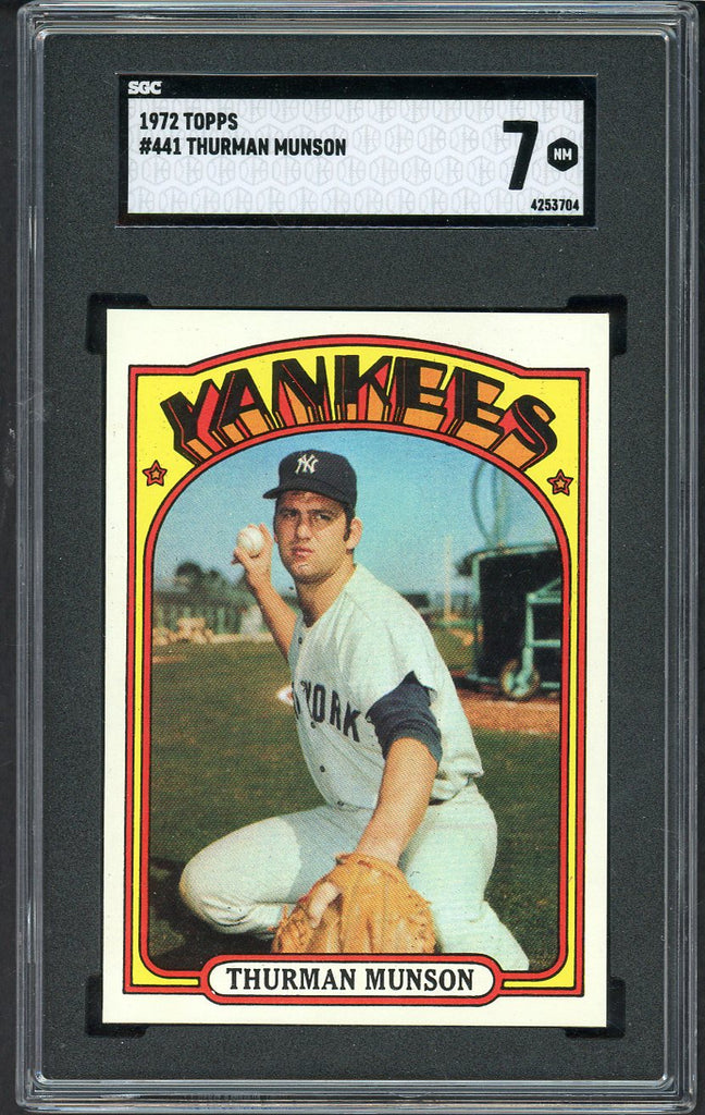 1972 Topps Baseball #441 Thurman Munson Yankees SGC 7 NM 544783